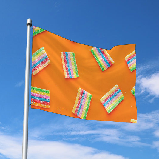 Colorful Gummy Print Polyester Flag