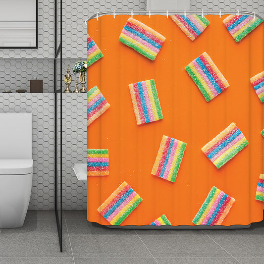 Colorful Gummy Print Polyester Shower Curtain