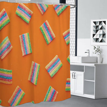 Colorful Gummy Print Premium Shower Curtain