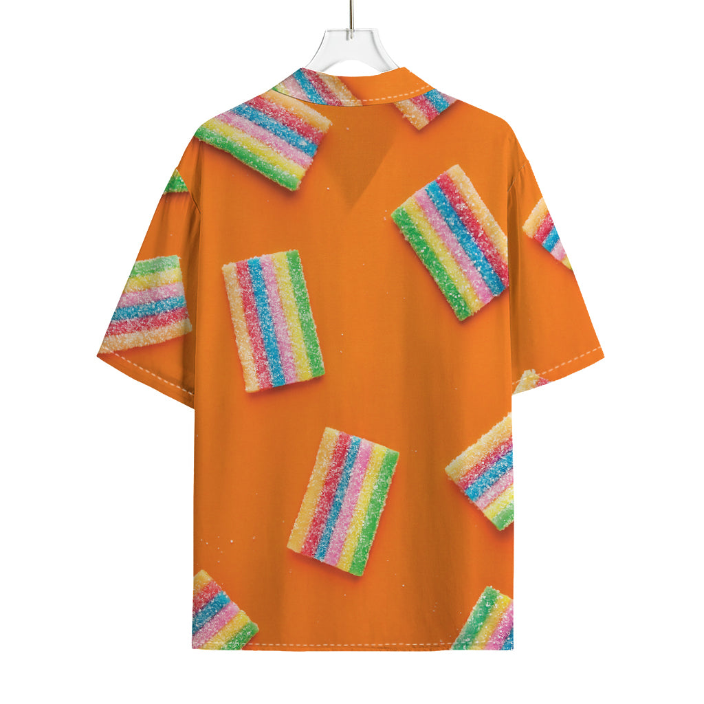 Colorful Gummy Print Rayon Hawaiian Shirt