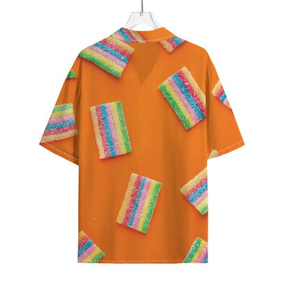 Colorful Gummy Print Rayon Hawaiian Shirt