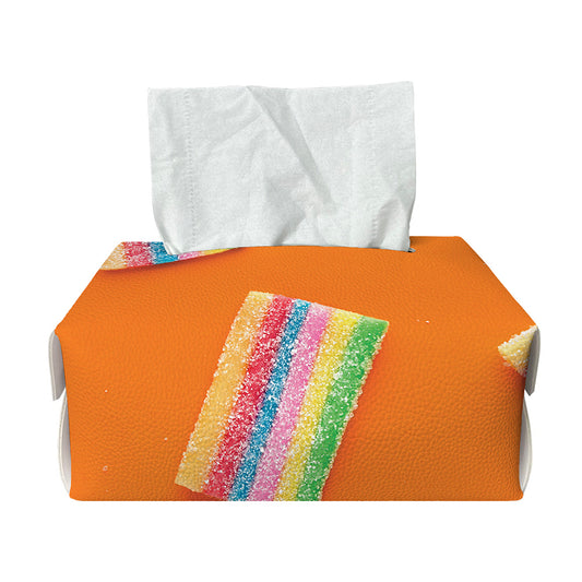 Colorful Gummy Print Rectangle Tissue Box Cover