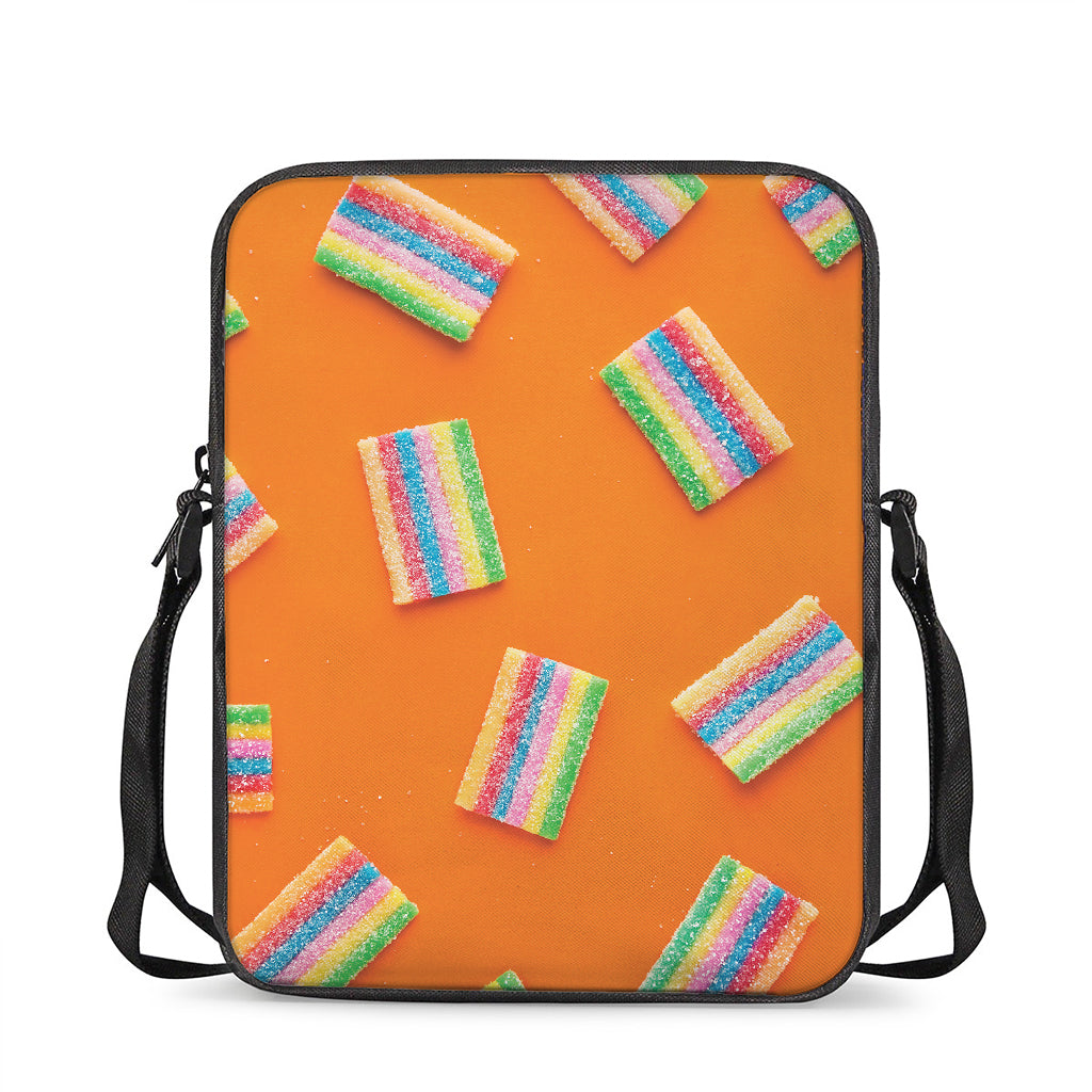 Colorful Gummy Print Rectangular Crossbody Bag