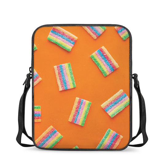 Colorful Gummy Print Rectangular Crossbody Bag