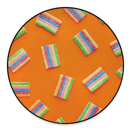 Colorful Gummy Print Round Floor Mat