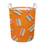 Colorful Gummy Print Round Laundry Basket