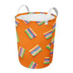 Colorful Gummy Print Round Laundry Basket