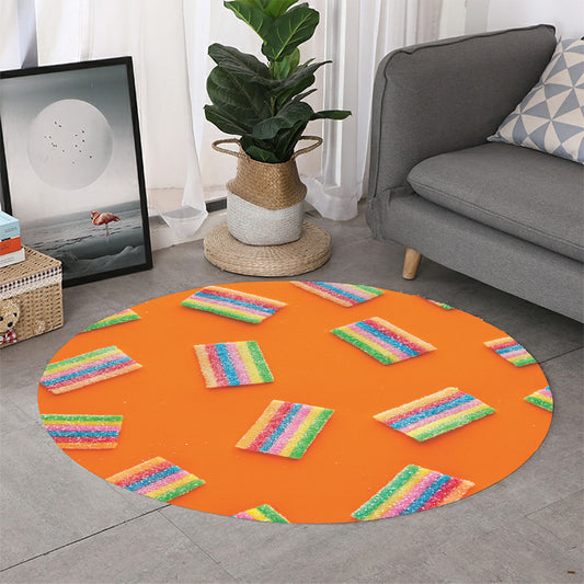 Colorful Gummy Print Round Rug