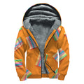 Colorful Gummy Print Sherpa Lined Zip Up Hoodie