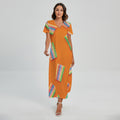 Colorful Gummy Print Short Sleeve Maxi Dress
