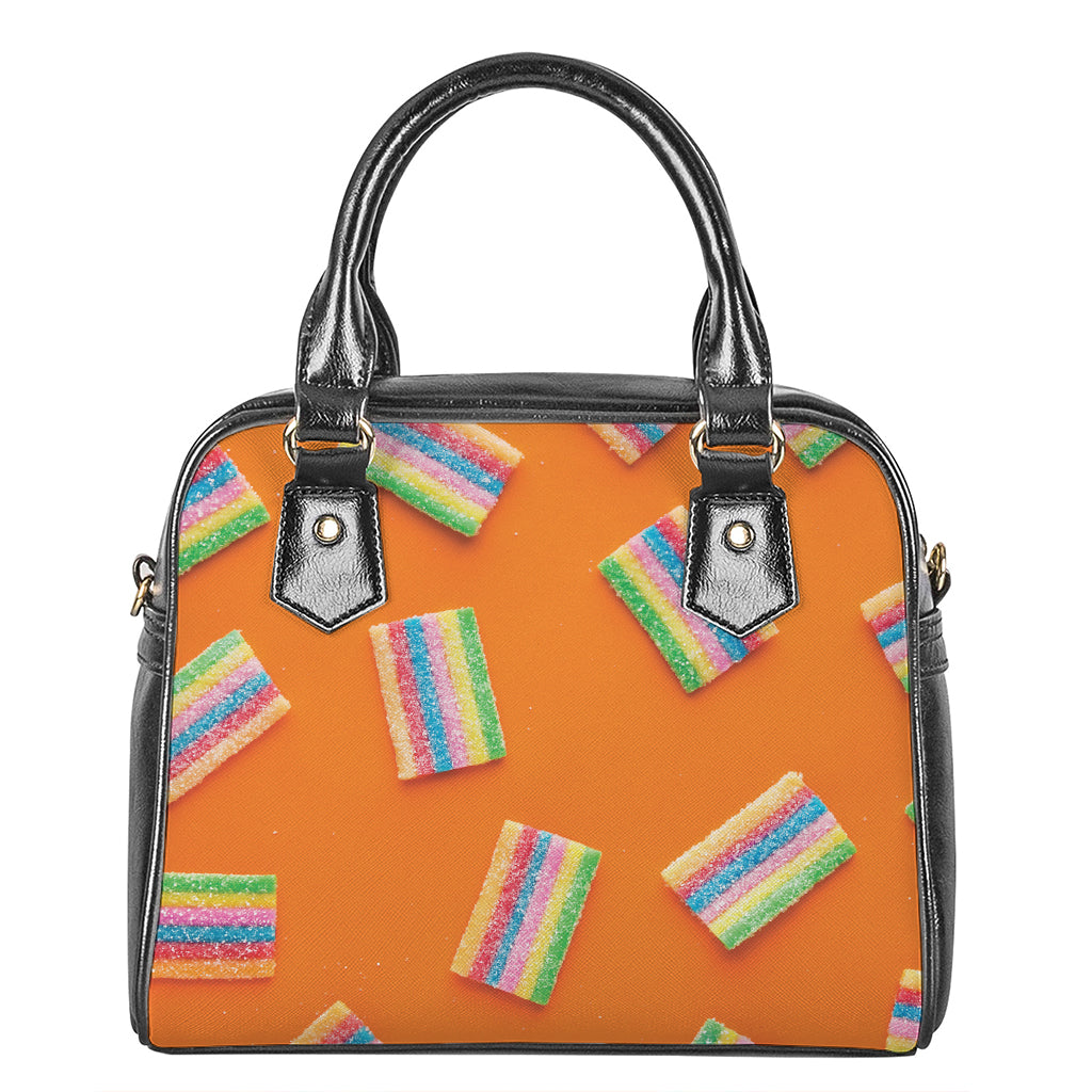 Colorful Gummy Print Shoulder Handbag
