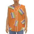 Colorful Gummy Print Sleeveless Baseball Jersey