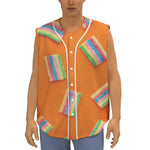 Colorful Gummy Print Sleeveless Baseball Jersey