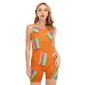 Colorful Gummy Print Sleeveless One Piece Swimsuit