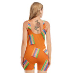 Colorful Gummy Print Sleeveless One Piece Swimsuit