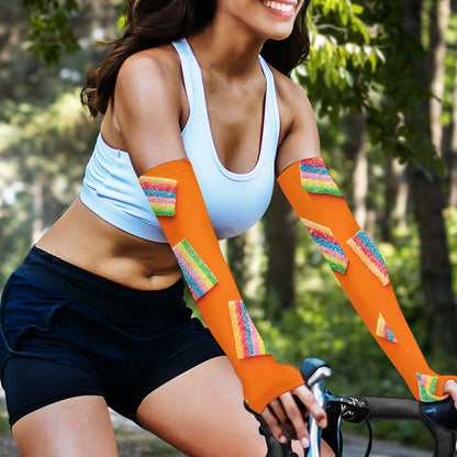 Colorful Gummy Print Sun Protection Arm Sleeves