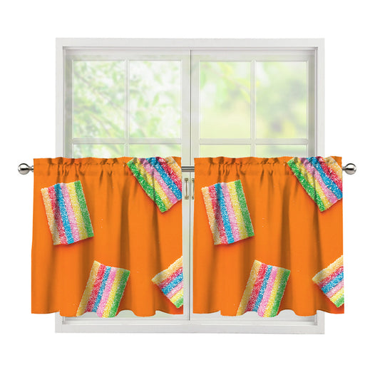 Colorful Gummy Print Tier Curtains