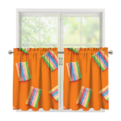 Colorful Gummy Print Tier Curtains
