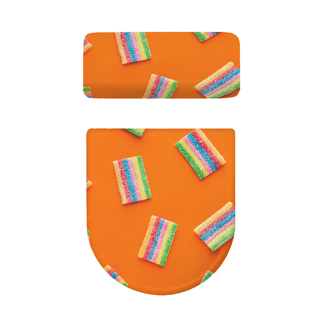 Colorful Gummy Print Toilet Lid And Tank Cover Set