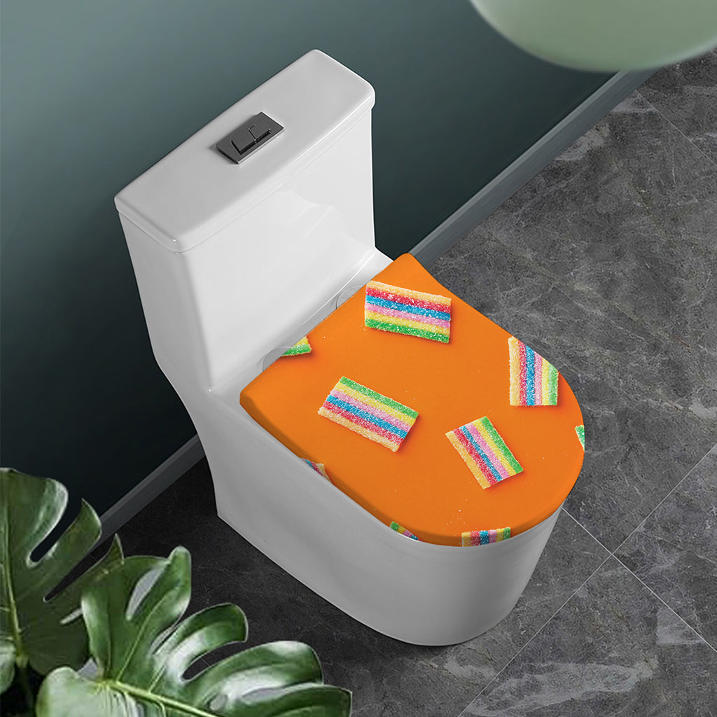 Colorful Gummy Print Toilet Lid Cover