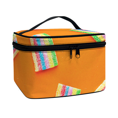 Colorful Gummy Print Travel Makeup Bag