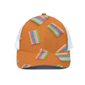 Colorful Gummy Print White Mesh Trucker Hat