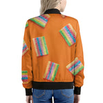 Colorful Gummy Print Women's Bomber Jacket