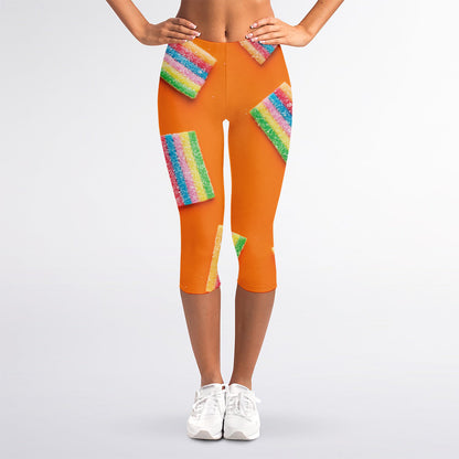 Colorful Gummy Print Women's Capri Leggings