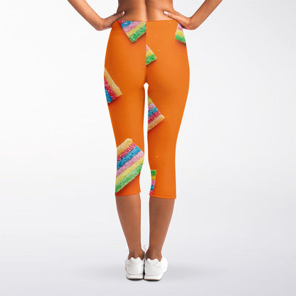 Colorful Gummy Print Women's Capri Leggings