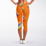 Colorful Gummy Print Women's Capri Leggings