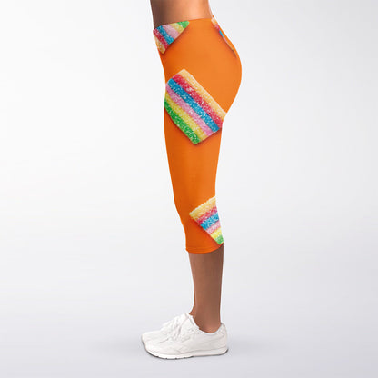 Colorful Gummy Print Women's Capri Leggings