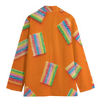 Colorful Gummy Print Women's Cotton Blazer