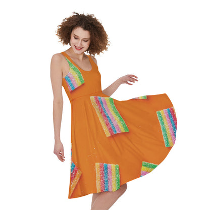 Colorful Gummy Print Women's Sleeveless Dress