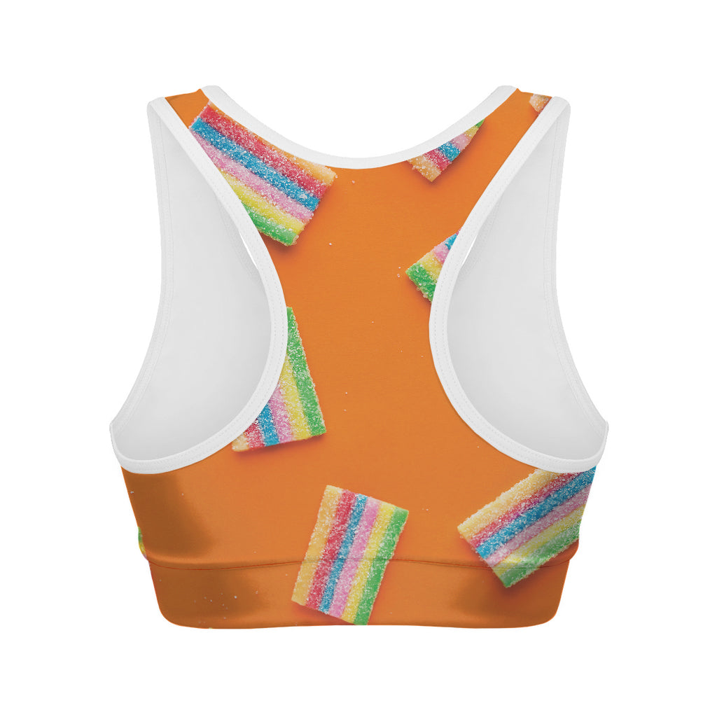 Colorful Gummy Print Women's Sports Bra