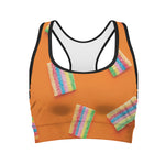 Colorful Gummy Print Women's Sports Bra