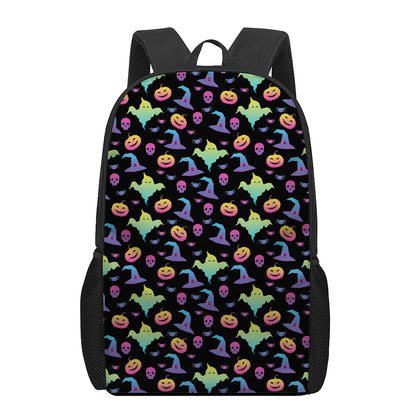Colorful Halloween Party Pattern Print 17 Inch Backpack