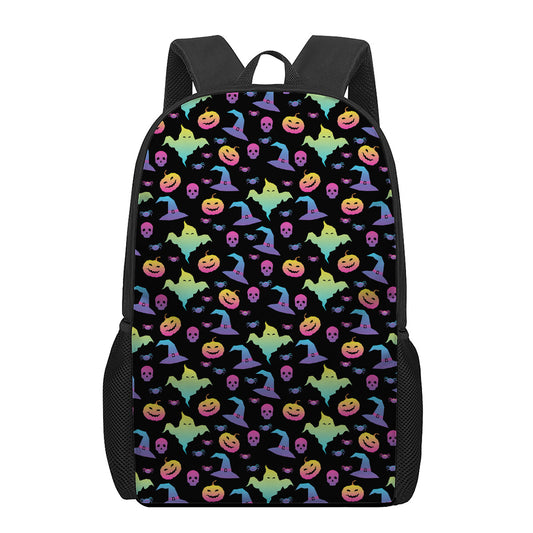 Colorful Halloween Party Pattern Print 17 Inch Backpack