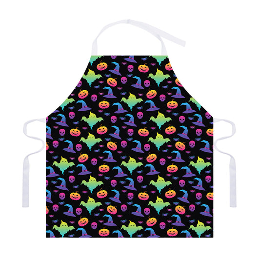 Colorful Halloween Party Pattern Print Adjustable Apron