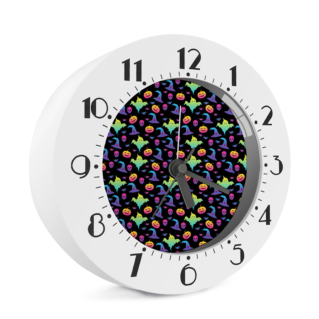 Colorful Halloween Party Pattern Print Alarm Clock