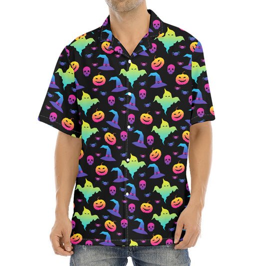 Colorful Halloween Party Pattern Print Aloha Shirt