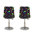 Colorful Halloween Party Pattern Print Bar Stool Covers