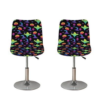 Colorful Halloween Party Pattern Print Bar Stool Covers