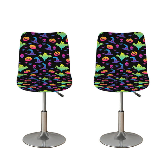Colorful Halloween Party Pattern Print Bar Stool Covers