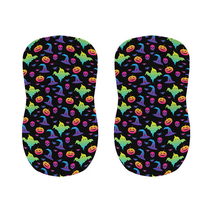Colorful Halloween Party Pattern Print Bar Stool Covers