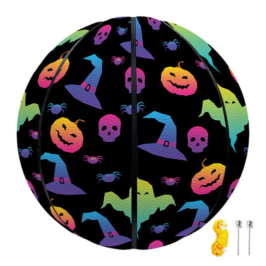 Colorful Halloween Party Pattern Print Basketball