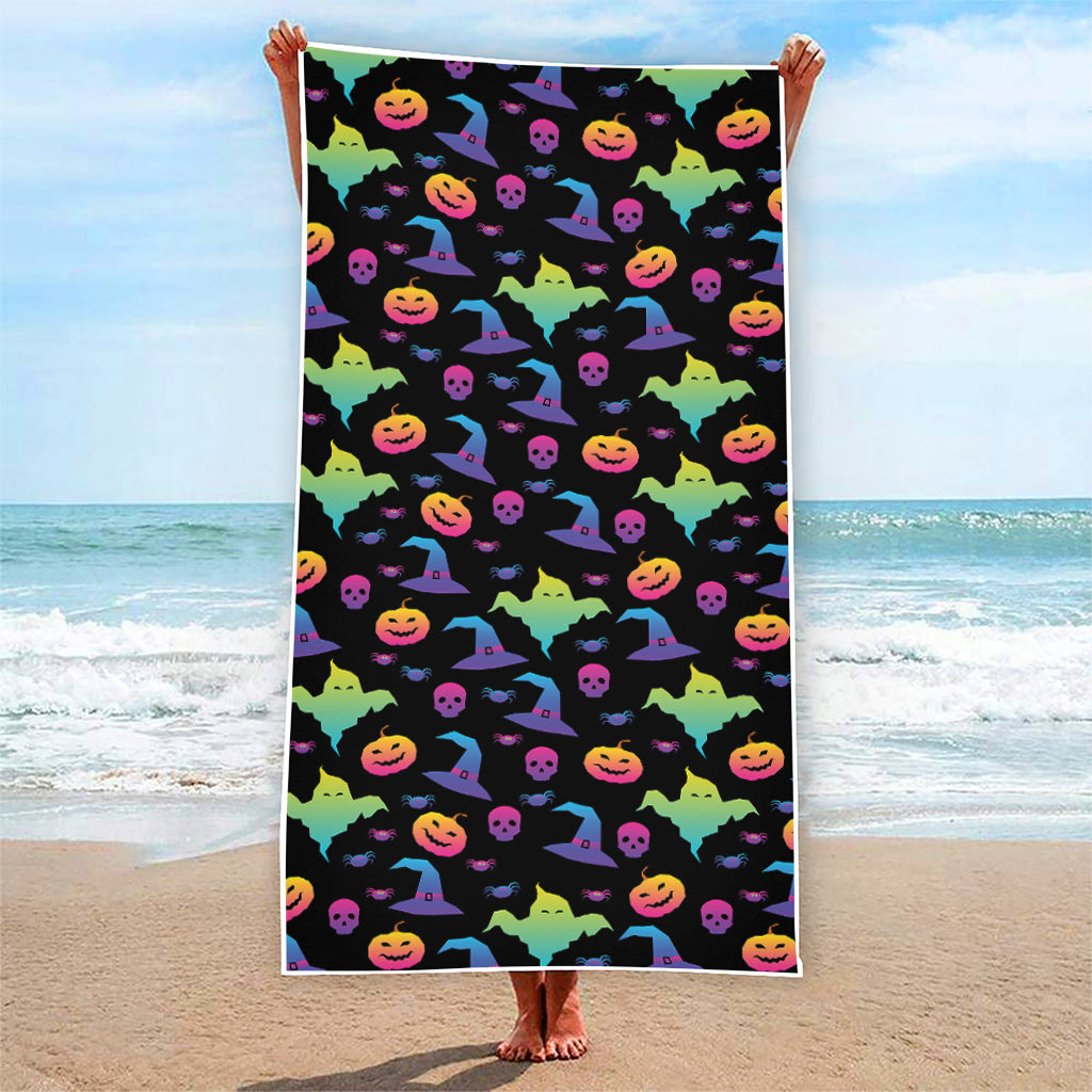 Colorful Halloween Party Pattern Print Beach Towel