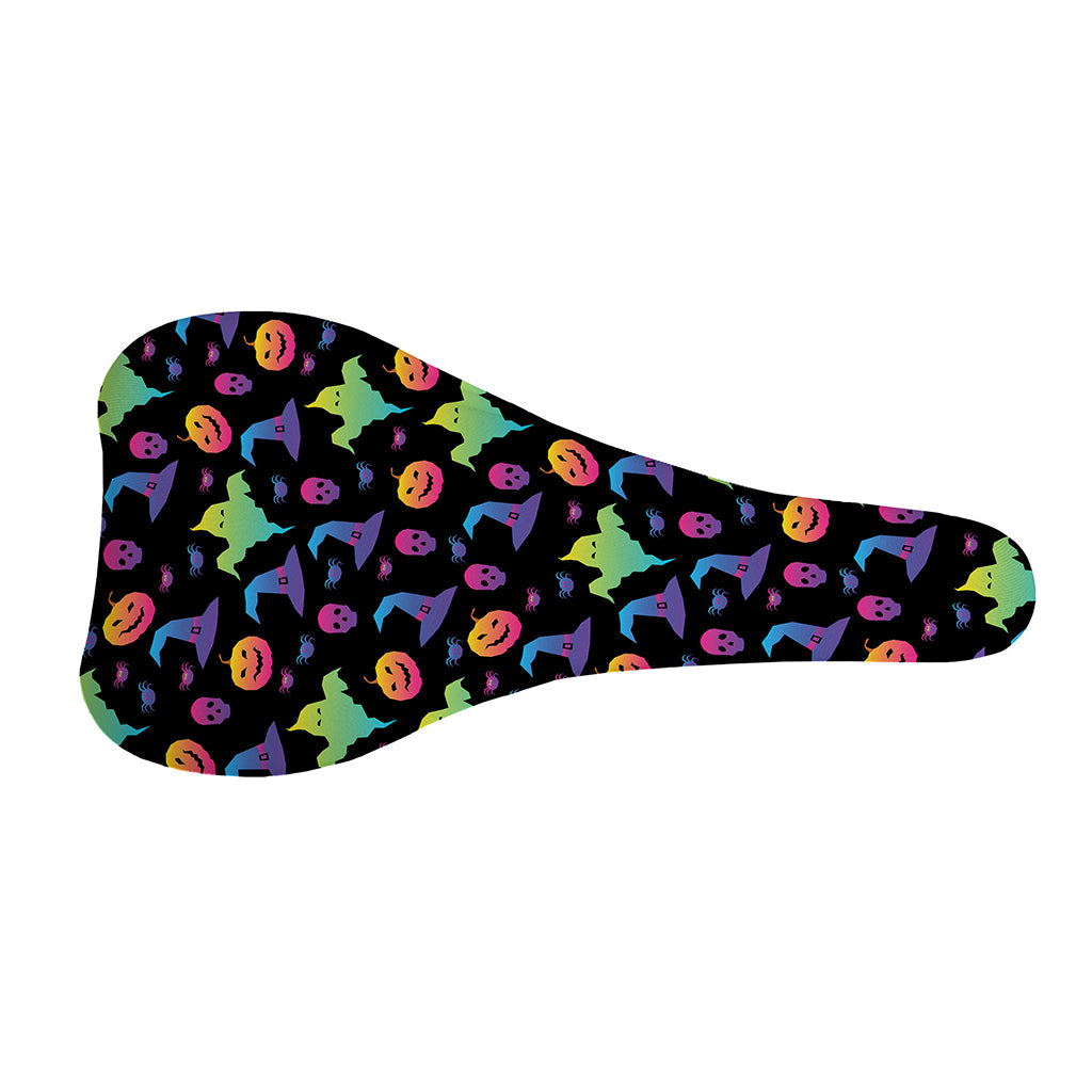 Colorful Halloween Party Pattern Print Bicycle Seat Cover