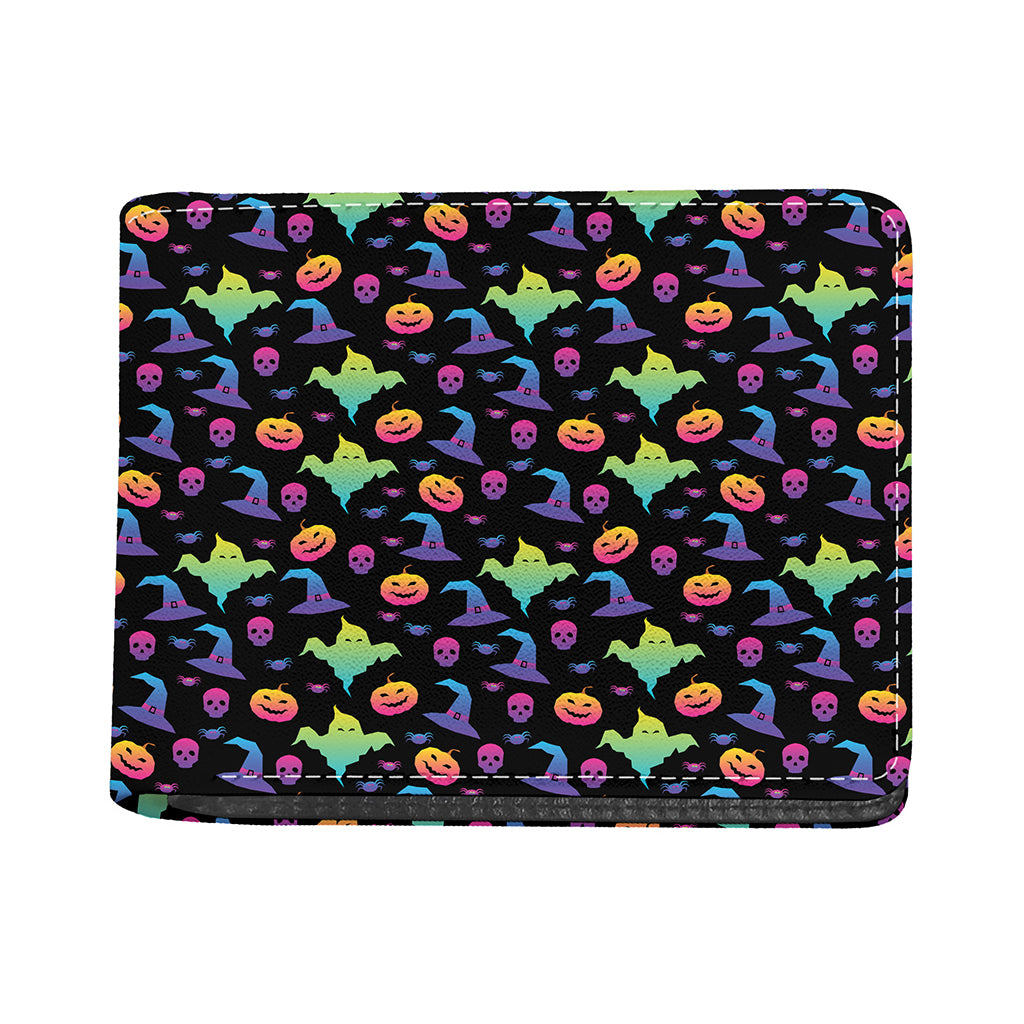 Colorful Halloween Party Pattern Print Bifold Wallet