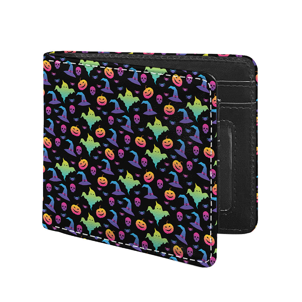 Colorful Halloween Party Pattern Print Bifold Wallet