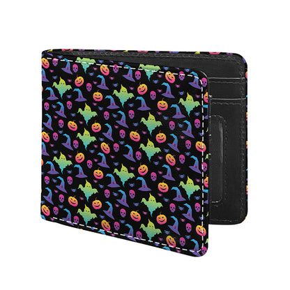 Colorful Halloween Party Pattern Print Bifold Wallet